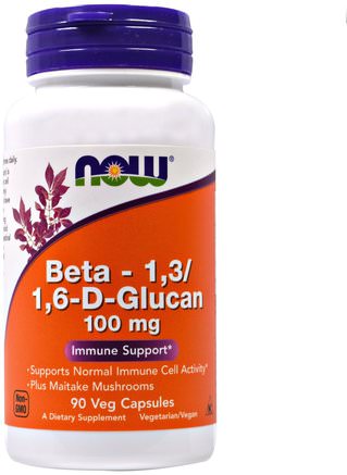 Beta-1.3/1.6-D-Glucan, 100 mg, 90 Veggie Caps by Now Foods-Kosttillskott, Beta Glukan, Medicinska Svampar, Maitake Svampar