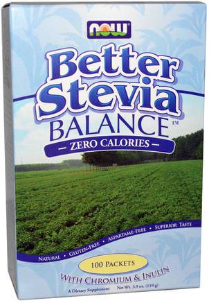 Better Stevia, Balance, 100 Packets, (1.1 g) Each by Now Foods-Mat, Sötningsmedel, Stevia
