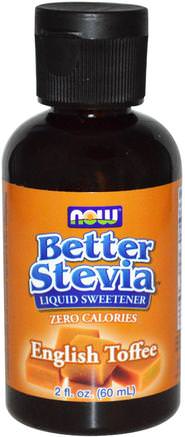 Better Stevia, Liquid Sweetener, English Toffee, 2 fl oz (60 ml) by Now Foods-Mat, Sötningsmedel, Stevia Vätska