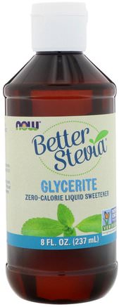 Better Stevia Liquid Sweetener, Glycerite, 8 fl oz (237 ml) by Now Foods-Mat, Sötningsmedel, Stevia