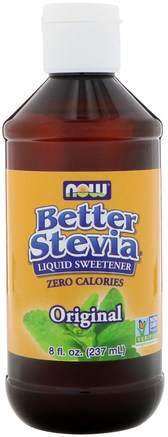Better Stevia, Liquid Sweetener, Original, 8 fl oz (237 ml) by Now Foods-Mat, Sötningsmedel, Stevia