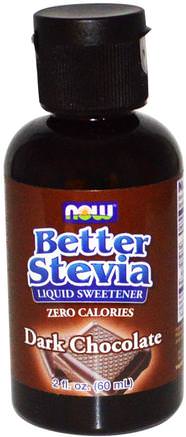 BetterStevia Liquid, Zero-Calorie Liquid Sweetener, Dark Chocolate, 2 fl oz (59 ml) by Now Foods-Mat, Sötningsmedel, Stevia