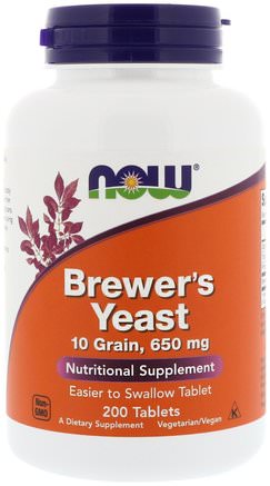 Brewers Yeast, 200 Tablets by Now Foods-Kosttillskott, Bryggerier Jästtillskott