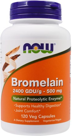 Bromelain, 500 mg, 120 Veg Capsules by Now Foods-Kosttillskott, Enzymer, Bromelain