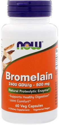 Bromelain, 500 mg, 60 Veg Capsules by Now Foods-Kosttillskott, Enzymer, Bromelain
