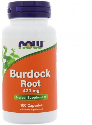 Burdock Root, 430 mg, 100 Capsules by Now Foods-Örter, Burdock Rot