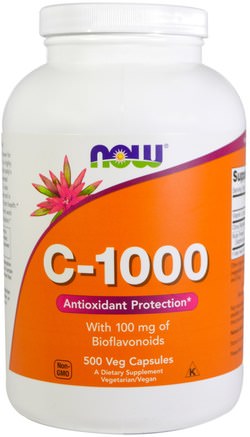 C-1000, With 100 mg of Bioflavonoids, 500 Veg Capsules by Now Foods-Vitaminer, Vitamin C, Bioflavonoider