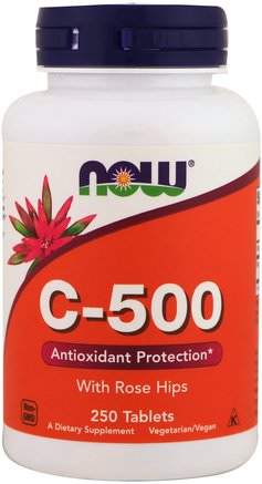 C-500 With Rose Hips, 250 Tablets by Now Foods-Vitaminer, Vitamin C, Rosen Höfter