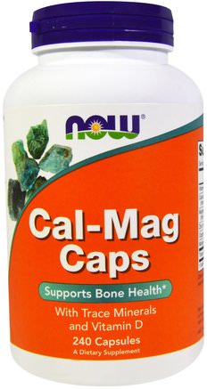 Cal-Mag Caps, 240 Capsules by Now Foods-Kosttillskott, Mineraler, Kalcium Och Magnesium, Spårmineraler