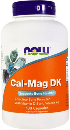 Cal-Mag DK, 180 Capsules by Now Foods-Kosttillskott, Mineraler, Kalcium Och Magnesium, Hälsa, Ben