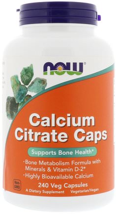 Calcium Citrate Caps, 240 Veg Capsules by Now Foods-Kosttillskott, Mineraler, Kalcium Och Magnesium