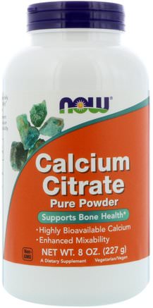 Calcium Citrate, Pure Powder, 8 oz (227 g) by Now Foods-Kosttillskott, Mineraler, Kalciumcitrat