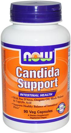Candida Support, 90 Veg Capsules by Now Foods-Kosttillskott, Kaprylsyra, Detox
