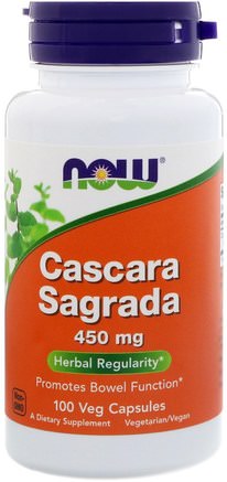 Cascara Sagrada, 450 mg, 100 Veg Capsules by Now Foods-Örter, Cascara Sagrada