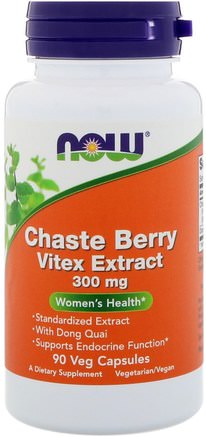 Chaste Berry Vitex Extract, 300 mg, 90 Veg Capsules by Now Foods-Hälsa, Klimakteriet, Dong Quai, Örter, Kyskbär