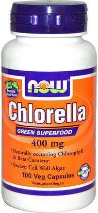 Chlorella, 400 mg, 100 Veg Capsules by Now Foods-Kosttillskott, Superfoods, Chlorella