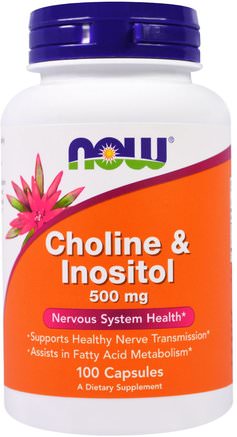 Choline & Inositol, 500 mg, 100 Capsules by Now Foods-Vitaminer, Vitamin B, Kolin Och Inositol