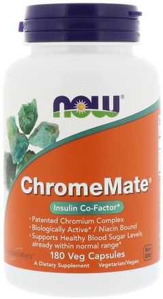 ChromeMate, 180 Veg Capsules by Now Foods-Kosttillskott, Mineraler, Krom Gtf (Glukos Toleransfaktor)