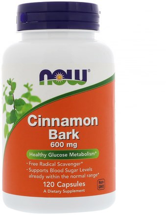 Cinnamon Bark, 600 mg, 120 Capsules by Now Foods-Hälsa, Matsmältning, Mage, Kanel Extrakt