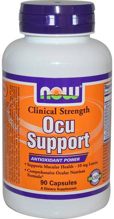 Clinical Strength Ocu Support, 90 Veg Capsules by Now Foods-Hälsa, Ögonvård, Visionvård, Vision