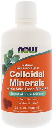 Colloidal Minerals, Natural Raspberry Flavor, 32 fl oz (946 ml) by Now Foods-Kosttillskott, Mineraler, Flytande Mineraler
