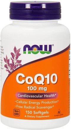 CoQ10, With Vitamin E, 100 mg, 150 Softgels by Now Foods-Kosttillskott, Koenzym Q10, Coq10