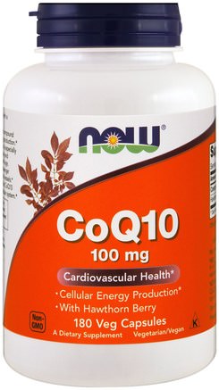 CoQ10, 100 mg, 180 Veggie Caps by Now Foods-Kosttillskott, Koenzym Q10, Coq10