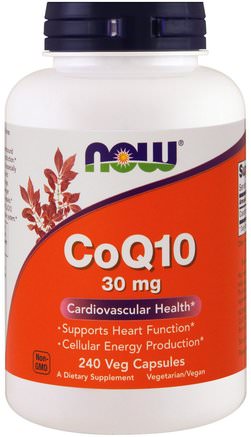 CoQ10, 30 mg, 240 Veg Capsules by Now Foods-Kosttillskott, Koenzym Q10