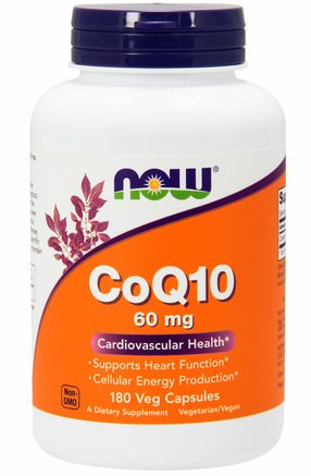 CoQ10, 60 mg, 180 Veg Capsules by Now Foods-Kosttillskott, Koenzym Q10, Coq10 60 Mg