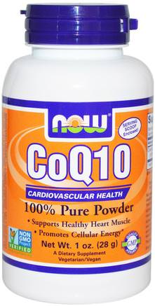 CoQ10, Pure Powder, 1 oz (28 g) by Now Foods-Kosttillskott, Koenzym Q10