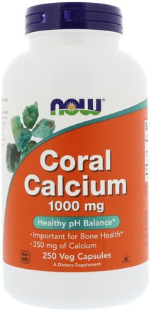 Coral Calcium, 1.000 mg, 250 Veg Capsules by Now Foods-Kosttillskott, Mineraler, Kalcium, Korallkalcium