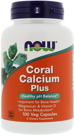 Coral Calcium Plus, 100 Veg Capsules by Now Foods-Kosttillskott, Mineraler, Kalcium, Korallkalcium