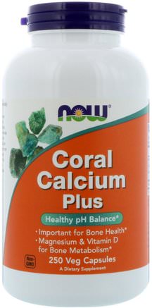Coral Calcium Plus, 250 Veg Capsules by Now Foods-Kosttillskott, Mineraler, Kalcium, Korallkalcium