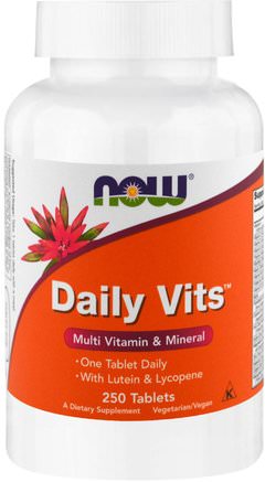 Daily Vits, 250 Tablets by Now Foods-Vitaminer, Multivitaminer, Nagelhälsa