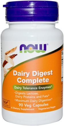 Dairy Digest Complete, 90 Veg Capsules by Now Foods-Kosttillskott, Enzymer, Laktas