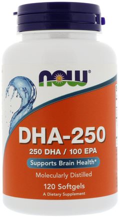DHA-250/EPA-100, 120 Softgels by Now Foods-Kosttillskott, Efa Omega 3 6 9 (Epa Dha), Dha