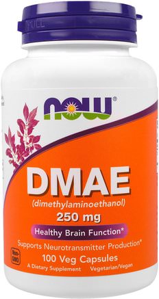 DMAE, 250 mg, 100 Veggie Caps by Now Foods-Kosttillskott, Dmae Vätskor Och Flikar