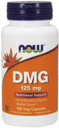 DMG, 125 mg, 100 Veg Capsules by Now Foods-Vitaminer, Vitamin B, Dmg (N-Dimetylglycin)