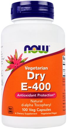 Dry E-400, Vegetarian, 100 Veggie Caps by Now Foods-Vitaminer, Vitamin E, Vitamin E Torr