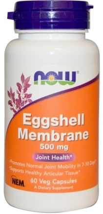 Eggshell Membrane, 500 mg, 60 Veggie Caps by Now Foods-Kosttillskott, Äggskal Membran