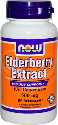 Elderberry, 500 mg, 60 Veg Capsules by Now Foods-Hälsa, Kall Influensa Och Viral, Elderberry (Sambucus)