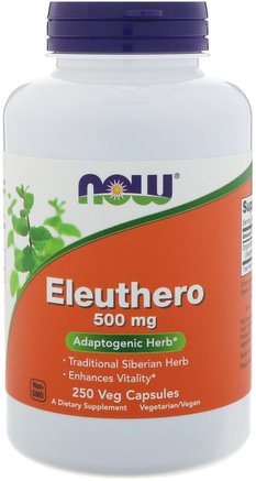 Eleuthero, 500 mg, 250 Veg Capsules by Now Foods-Kosttillskott, Adaptogen, Kall Influensa Och Viral, Ginseng, Eleuthero