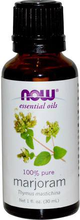 Essential Oils, Marjoram Oil, 1 fl oz (30 ml) by Now Foods-Bad, Skönhet, Aromaterapi Eteriska Oljor, Marjoram Olja