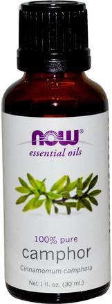 Essential Oils, Camphor, 1 fl oz (30 ml) by Now Foods-Bad, Skönhet, Aromaterapi Eteriska Oljor, Kamferolja