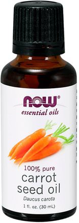 Essential Oils, Carrot Seed Oil, 1 fl. oz. (30 ml) by Now Foods-Bad, Skönhet, Aromaterapi Eteriska Oljor