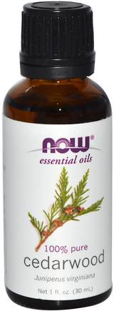 Essential Oils, Cedarwood, 1 fl oz (30 ml) by Now Foods-Bad, Skönhet, Aromaterapi Eteriska Oljor, Cederträolja