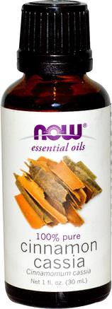 Essential Oils, Cinnamon Cassia, 1 fl oz (30 ml) by Now Foods-Bad, Skönhet, Aromaterapi Eteriska Oljor, Cassiaolja, Kanelolja