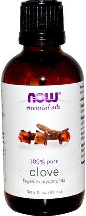 Essential Oils, Clove, 2 fl oz (59 ml) by Now Foods-Bad, Skönhet, Aromaterapi Eteriska Oljor