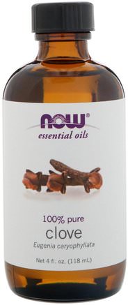 Essential Oils, Clove, 4 fl oz (118 ml) by Now Foods-Bad, Skönhet, Aromterapi Eteriska Oljor, Nötköttolja