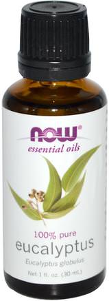 Essential Oils, Eucalyptus, 1 fl oz (30 ml) by Now Foods-Bad, Skönhet, Aromaterapi Eteriska Oljor, Eukalyptusolja